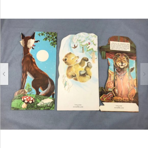 3 Antique Childrens Shape Books Billy Bear Freddy Fox Tam Tam Lion John Bradford - Picture 8 of 8